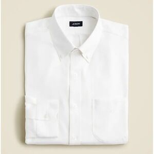 J Crew Slim Fit White Button Down Dress Shirt Men's XL Long Sleeve Stretch